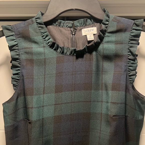 🛑SOLD🛑 J.Crew Factory Plaid Shift Dress – Green/Navy Tartan, Size 2 - Picture 4 of 4